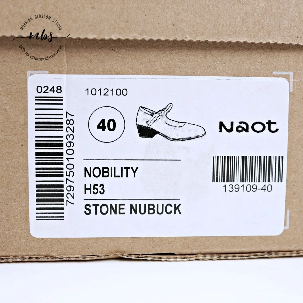 NIB Naot Nobility Mary Jane Crinkle Patent Leather Orthopedic Tan Women‎ 40